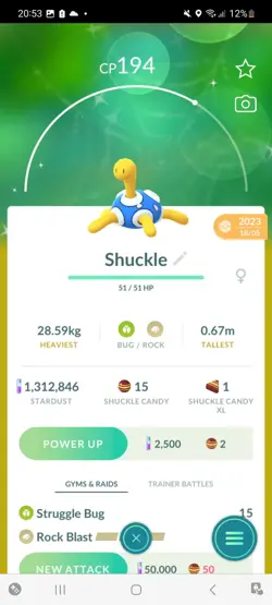 Pokemon Go Shiny Shuckle - Image 1