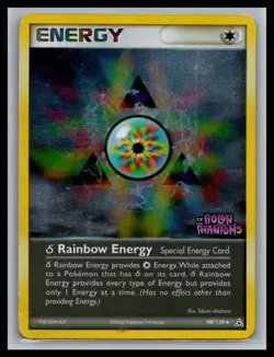 Rainbow Energy 98/110 Uncommon Holon Phantoms Stamp Pokemon Reverse Holo Damaged - Image 1