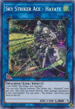 Yugioh! LP Sky Striker Ace - Hayate - MP19-EN109 - Prismatic Secret Rare - 1st E - Image 1