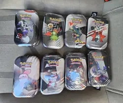 Pokemon Black Bolt & White Flare Unova Mini Tin Full Art Set of 8 Display Box - Image 2
