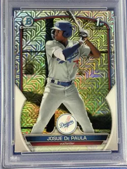 2023 Bowman Chrome Josue De Paula 1st Mega Box Mojo Refractor Dodgers PSA 10 GEM - Image 2