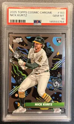 2025 Topps Cosmic Chrome Nick Kurtz RC PSA 10 #183 Athletics Rookie - Image 1