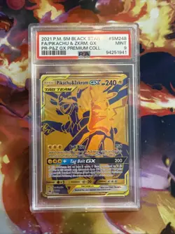 Pokemon Pikachu & Zekrom GX SM Black Star Promo Holo TAG TEAM PSA 9 #SM248 - Image 1