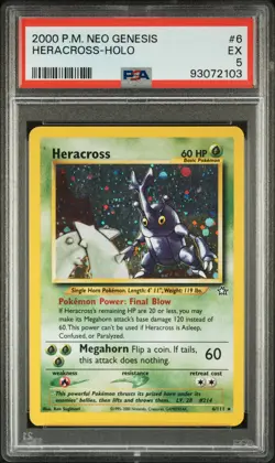 2000 POKEMON NEO GENESIS #6 HERACROSS-HOLO PSA 5 - Image 1