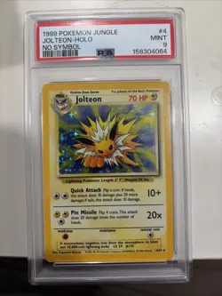 1999 Pokemon TCG Jolteon Jungle Holo Card 4/64 PSA 9 NO SYMBOL - Image 1