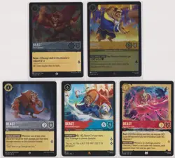 Disney Lorcana 5 Card Beast Assorted Lot - Image 1