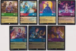 Lorcana "Belle" 7 card Lot Bottom Row Are All Foil - Image 1