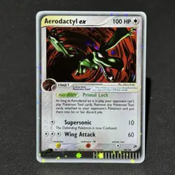 HOLO BLEED Aerodactyl EX 94/100 E-reader Pokemon 2003 Sandstorm Set #94 Card NM - Image 1