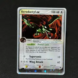 HOLO BLEED Aerodactyl EX 94/100 E-reader Pokemon 2003 Sandstorm Set #94 Card NM - Image 3