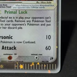 HOLO BLEED Aerodactyl EX 94/100 E-reader Pokemon 2003 Sandstorm Set #94 Card NM - Image 5