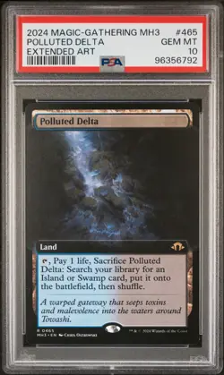 MTG Polluted Delta Extended Art Modern Horizons 3 (MH3) #465 PSA 10 Gem Mint - Image 1
