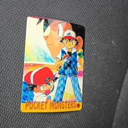 Pokemon 1995 Vending Prism Holo #4 Ash Ketchum Pinsir Metapod Pocket Monsters - Image 1
