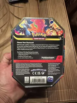 SEALED Mega Charizard X ex Tin Pokemon TCG Mega Evolution Phantasmal Flames - Image 2