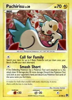 Pachirisu 5/106 Holo Rare Great Encounters Pokemon Lightly Played - Image 1
