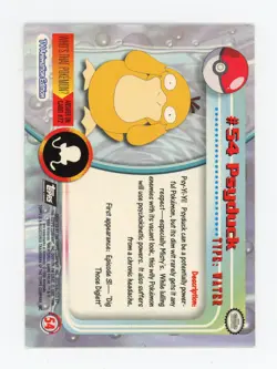 1999 Topps Pokemon TV Animation Series 1 - Psyduck #54 - Black Logo - Non-Holo - Image 2