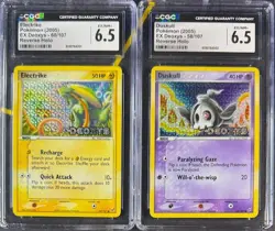 CGC 6.5 ELECTRIKE 60 DUSKULL 58 EX DEOXYS REVERSE HOLO POKEMON - Image 1