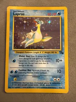 1999 Pokemon Fossil Lapras Holo 10/62 NM - Image 1