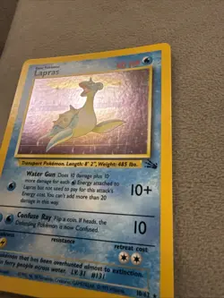 1999 Pokemon Fossil Lapras Holo 10/62 NM - Image 3