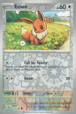 EEVEE 113/142 COMMON STELLAR CROWN POKEMON REVERSE HOLO NEAR MINT - Image 1