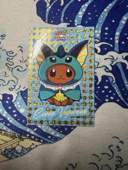 Poncho Eevee Vaporeon Gold Foil Box Topp Let's Go Eevee Database Pokemon Set - Image 1