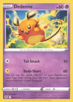 DEDENNE 085/195 UNCOMMON SILVER TEMPEST POKEMON NEAR MINT - Image 1