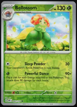 Bellossom 003/197 Uncommon Obsidian Flames Pokemon Reverse Holo NM - Image 1