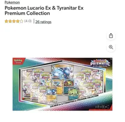 LOT OF 2 Pokemon Prismatic Lucario Ex Tyranitar Ex Premium Collection Sams Club - Image 1