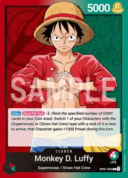 One Piece Monkey D. Luffy - OP01-003 - L, Near Mint Romance Dawn - Image 1