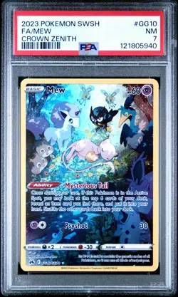 2023 POKEMON SWORD AND SHIELD CROWN ZENITH FA/MEW #GG10 PSA 7 Near Mint - Image 1