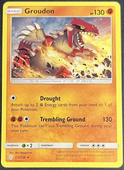 Groudon 113/236 Pokemon English Sun & Moon Cosmic Eclipse 2019 - Image 1