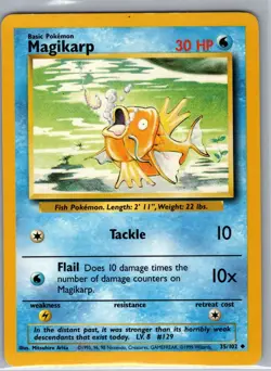 Magikarp 35/102 Non Holo Base Set - Pokemon Card - LP - Image 1