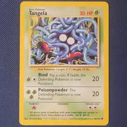 Tangela 66/102 - Base Set 4th Print - Common Vintage Pokemon Card WOTC NM - Image 1