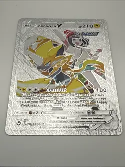 Zeraora V TG16/TG30 Silver Tempest Trainer Gallery Textured Metallic Foil Card - Image 2