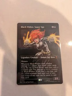 MTG Marvel Super Heroes BLACK WIDOW, SUPER SPY Borderless Mythic #364 - Image 1
