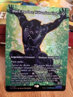 Black Panther, Wakandan King - Foil - Borderless Marvel Super Heroes - Image 1