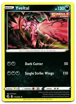 Yveltal 175/264 - 🌊 Fusion Strike Rare Pokemon TCG 🖤 - LP - Image 1