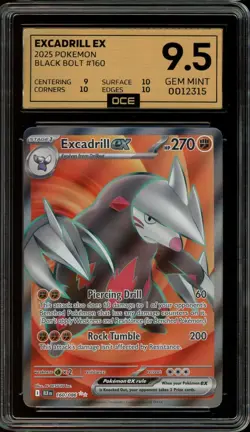 Pokemon Slab: Excadrill EX - 160/086 - BLK - Graded OCE Gem Mint 9.5 - Image 1