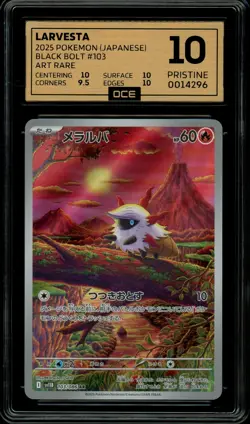 Pokemon Slab: Larvesta - 103/086 - sv11B - Graded OCE Pristine 10 - Image 1