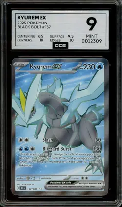 Pokemon Slab: Kyurem Ex - 157 - Black Bolt - Graded OCE Mint 9 - Image 1
