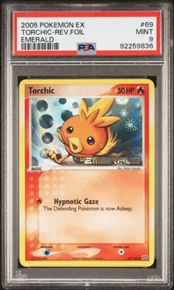2005 Pokemon EX Torchic Reverse Foil EX Emerald PSA 9 MINT - Image 1