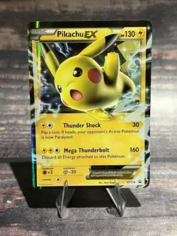 Pokemon Pikachu EX XY174 Black Star Promo Holo Rare XY Promo DMG - Image 1