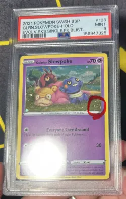 2021 POKEMON BLACK STAR PROMO🌀SWIRL🌀SWSH126 GALARIAN SLOWPOKE-HOLO PSA 9 - Image 1