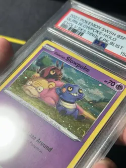 2021 POKEMON BLACK STAR PROMO🌀SWIRL🌀SWSH126 GALARIAN SLOWPOKE-HOLO PSA 9 - Image 4