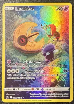 Pokemon TCG Lunatone GG11/GG70 Crown Zenith: Galarian Gallery Holo - Image 1