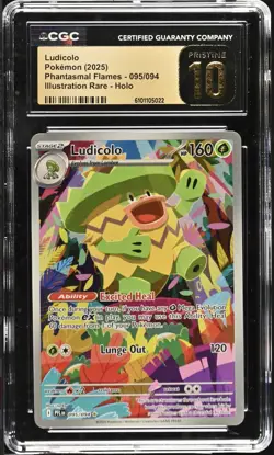 Pokemon Ludicolo 095/094 Illustration Rare Phantasmal Flames - CGC 10 PRISTINE - Image 1