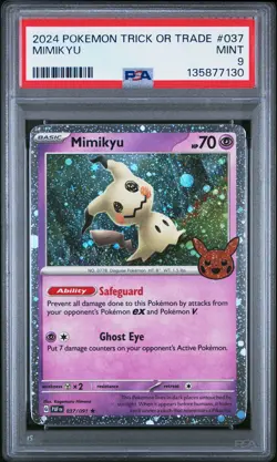 2024 POKEMON TRICK OR TRADE #037 MIMIKYU PSA 9 - Image 1