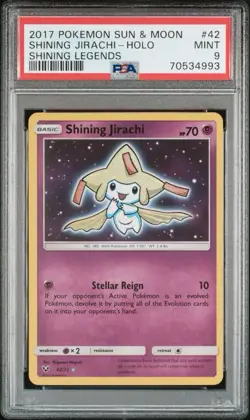 Shining Jirachi PSA 9 2017 Pokemon S&M Holo Shining Legends Rare 42/73 - Image 1