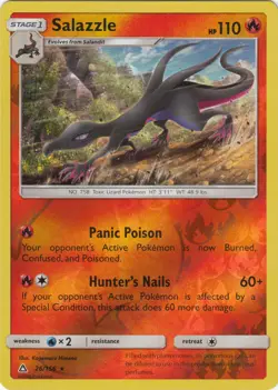 Pokemon - Salazzle - 26/156 - Rare - Reverse Holo - Sun and Moon Ultra Prism - N - Image 1