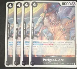 Playset Bandai One Piece TCG Portgas.D.Ace OP16-094 Blue English x4 - Image 1