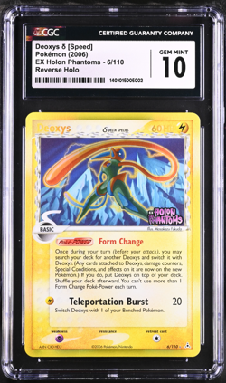 Pokemon Deoxys 6/110 EX Holon Phantoms Reverse Holo Stamped CGC 10 Gem Mint - Image 1